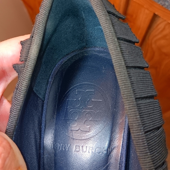 TORY BURCH Blue Satin  Platform Heel shoes - Picture 4 of 13